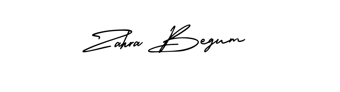 How to make Zahra Begum name signature. Use AmerikaSignatureDemo-Regular style for creating short signs online. This is the latest handwritten sign. Zahra Begum signature style 3 images and pictures png