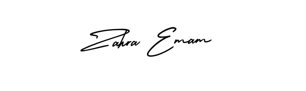 Also You can easily find your signature by using the search form. We will create Zahra Emam name handwritten signature images for you free of cost using AmerikaSignatureDemo-Regular sign style. Zahra Emam signature style 3 images and pictures png