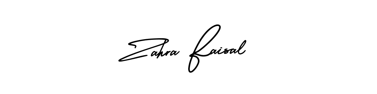 You should practise on your own different ways (AmerikaSignatureDemo-Regular) to write your name (Zahra Faisal) in signature. don't let someone else do it for you. Zahra Faisal signature style 3 images and pictures png