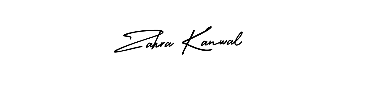 Make a beautiful signature design for name Zahra Kanwal. With this signature (AmerikaSignatureDemo-Regular) style, you can create a handwritten signature for free. Zahra Kanwal signature style 3 images and pictures png