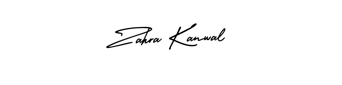 Make a beautiful signature design for name Zahra Kanwal. With this signature (AmerikaSignatureDemo-Regular) style, you can create a handwritten signature for free. Zahra Kanwal signature style 3 images and pictures png