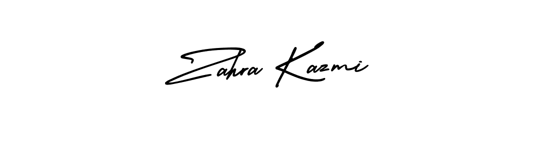 Zahra Kazmi stylish signature style. Best Handwritten Sign (AmerikaSignatureDemo-Regular) for my name. Handwritten Signature Collection Ideas for my name Zahra Kazmi. Zahra Kazmi signature style 3 images and pictures png