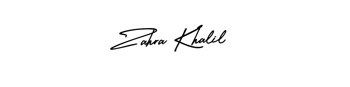 Also we have Zahra Khalil name is the best signature style. Create professional handwritten signature collection using AmerikaSignatureDemo-Regular autograph style. Zahra Khalil signature style 3 images and pictures png