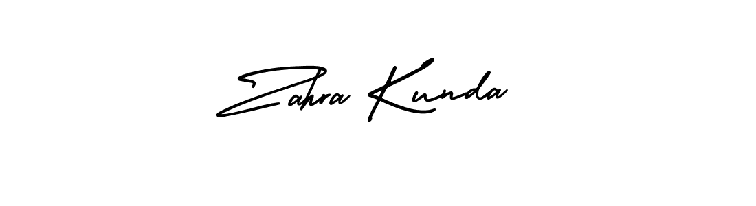 How to make Zahra Kunda signature? AmerikaSignatureDemo-Regular is a professional autograph style. Create handwritten signature for Zahra Kunda name. Zahra Kunda signature style 3 images and pictures png