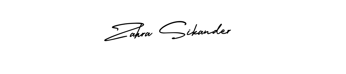 This is the best signature style for the Zahra Sikander name. Also you like these signature font (AmerikaSignatureDemo-Regular). Mix name signature. Zahra Sikander signature style 3 images and pictures png