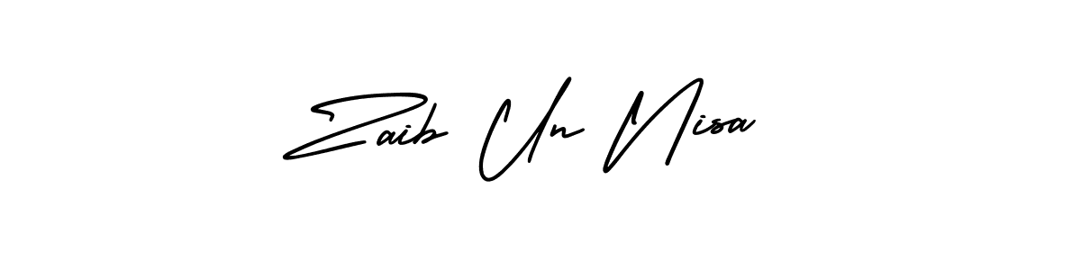 Create a beautiful signature design for name Zaib Un Nisa. With this signature (AmerikaSignatureDemo-Regular) fonts, you can make a handwritten signature for free. Zaib Un Nisa signature style 3 images and pictures png