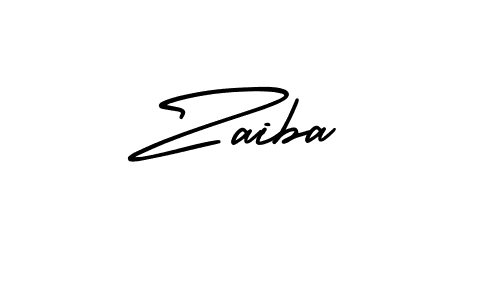 You should practise on your own different ways (AmerikaSignatureDemo-Regular) to write your name (Zaiba) in signature. don't let someone else do it for you. Zaiba signature style 3 images and pictures png