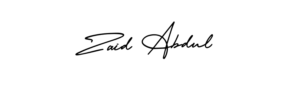 You should practise on your own different ways (AmerikaSignatureDemo-Regular) to write your name (Zaid Abdul) in signature. don't let someone else do it for you. Zaid Abdul signature style 3 images and pictures png