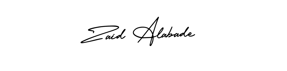 This is the best signature style for the Zaid Alabade name. Also you like these signature font (AmerikaSignatureDemo-Regular). Mix name signature. Zaid Alabade signature style 3 images and pictures png