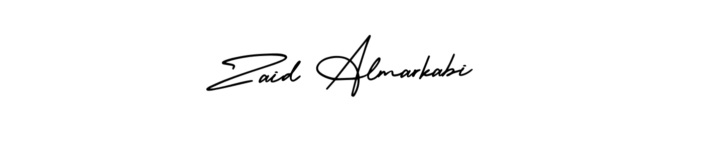 This is the best signature style for the Zaid Almarkabi name. Also you like these signature font (AmerikaSignatureDemo-Regular). Mix name signature. Zaid Almarkabi signature style 3 images and pictures png