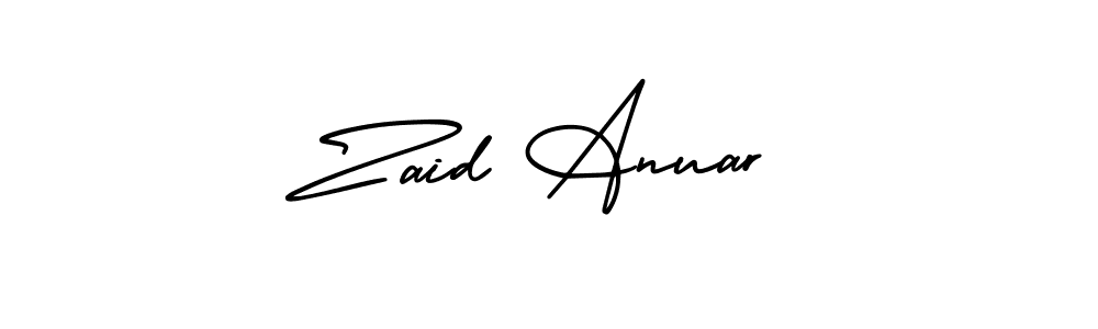 Design your own signature with our free online signature maker. With this signature software, you can create a handwritten (AmerikaSignatureDemo-Regular) signature for name Zaid Anuar. Zaid Anuar signature style 3 images and pictures png