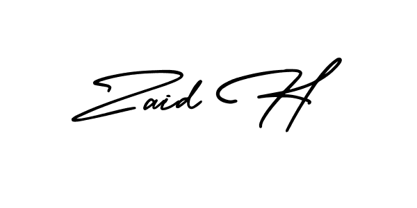 This is the best signature style for the Zaid H name. Also you like these signature font (AmerikaSignatureDemo-Regular). Mix name signature. Zaid H signature style 3 images and pictures png