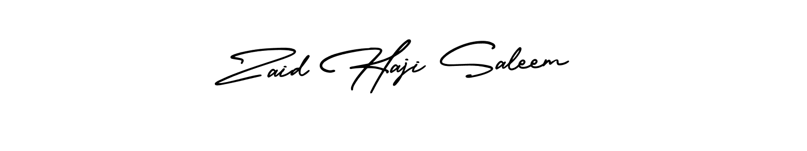 Zaid Haji Saleem stylish signature style. Best Handwritten Sign (AmerikaSignatureDemo-Regular) for my name. Handwritten Signature Collection Ideas for my name Zaid Haji Saleem. Zaid Haji Saleem signature style 3 images and pictures png