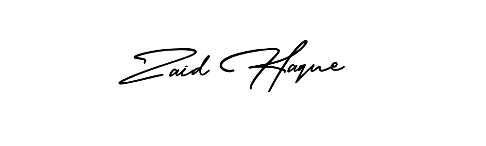 The best way (AmerikaSignatureDemo-Regular) to make a short signature is to pick only two or three words in your name. The name Zaid Haque include a total of six letters. For converting this name. Zaid Haque signature style 3 images and pictures png