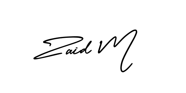 You should practise on your own different ways (AmerikaSignatureDemo-Regular) to write your name (Zaid M) in signature. don't let someone else do it for you. Zaid M signature style 3 images and pictures png