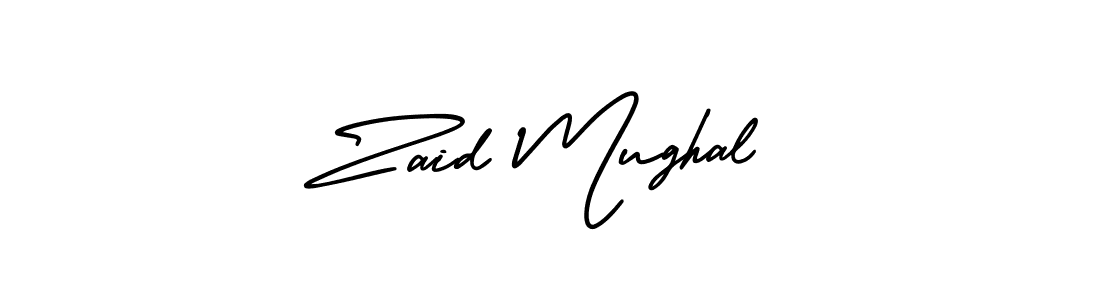 How to make Zaid Mughal name signature. Use AmerikaSignatureDemo-Regular style for creating short signs online. This is the latest handwritten sign. Zaid Mughal signature style 3 images and pictures png
