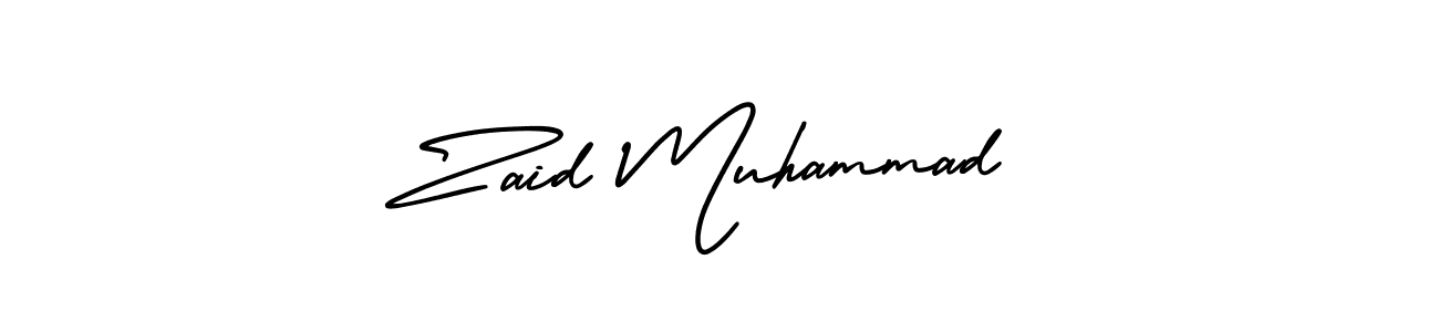 How to make Zaid Muhammad name signature. Use AmerikaSignatureDemo-Regular style for creating short signs online. This is the latest handwritten sign. Zaid Muhammad signature style 3 images and pictures png
