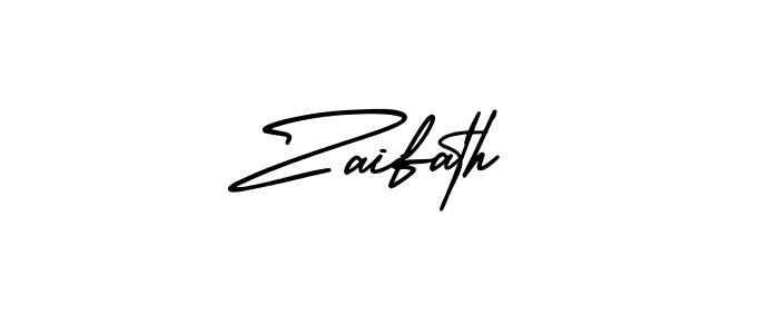 How to make Zaifath name signature. Use AmerikaSignatureDemo-Regular style for creating short signs online. This is the latest handwritten sign. Zaifath signature style 3 images and pictures png