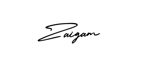 Create a beautiful signature design for name Zaigam. With this signature (AmerikaSignatureDemo-Regular) fonts, you can make a handwritten signature for free. Zaigam signature style 3 images and pictures png