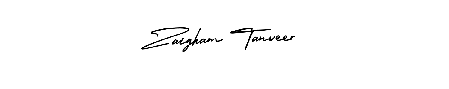 Zaigham Tanveer stylish signature style. Best Handwritten Sign (AmerikaSignatureDemo-Regular) for my name. Handwritten Signature Collection Ideas for my name Zaigham Tanveer. Zaigham Tanveer signature style 3 images and pictures png