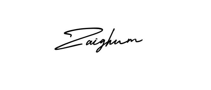 Also we have Zaighum name is the best signature style. Create professional handwritten signature collection using AmerikaSignatureDemo-Regular autograph style. Zaighum signature style 3 images and pictures png