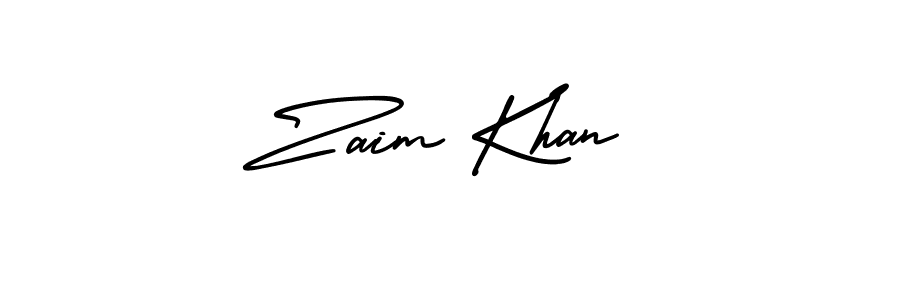 The best way (AmerikaSignatureDemo-Regular) to make a short signature is to pick only two or three words in your name. The name Zaim Khan include a total of six letters. For converting this name. Zaim Khan signature style 3 images and pictures png