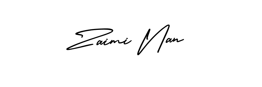 Create a beautiful signature design for name Zaimi Nan. With this signature (AmerikaSignatureDemo-Regular) fonts, you can make a handwritten signature for free. Zaimi Nan signature style 3 images and pictures png