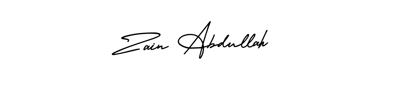 How to make Zain Abdullah name signature. Use AmerikaSignatureDemo-Regular style for creating short signs online. This is the latest handwritten sign. Zain Abdullah signature style 3 images and pictures png