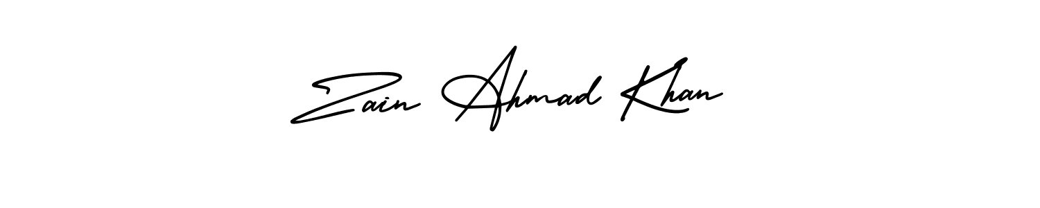 This is the best signature style for the Zain Ahmad Khan name. Also you like these signature font (AmerikaSignatureDemo-Regular). Mix name signature. Zain Ahmad Khan signature style 3 images and pictures png