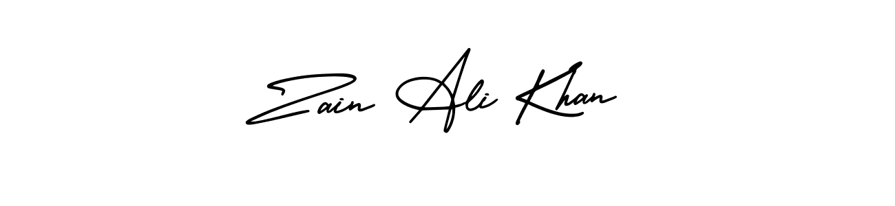 The best way (AmerikaSignatureDemo-Regular) to make a short signature is to pick only two or three words in your name. The name Zain Ali Khan include a total of six letters. For converting this name. Zain Ali Khan signature style 3 images and pictures png