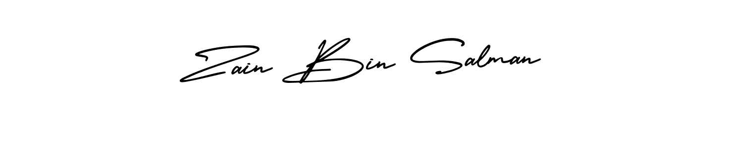 How to make Zain Bin Salman name signature. Use AmerikaSignatureDemo-Regular style for creating short signs online. This is the latest handwritten sign. Zain Bin Salman signature style 3 images and pictures png