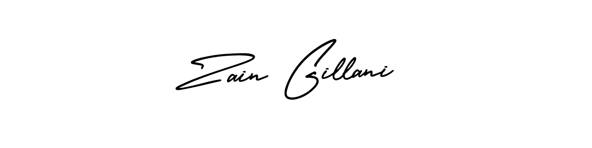 Make a beautiful signature design for name Zain Gillani. With this signature (AmerikaSignatureDemo-Regular) style, you can create a handwritten signature for free. Zain Gillani signature style 3 images and pictures png