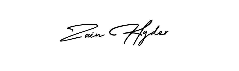 You should practise on your own different ways (AmerikaSignatureDemo-Regular) to write your name (Zain Hyder) in signature. don't let someone else do it for you. Zain Hyder signature style 3 images and pictures png