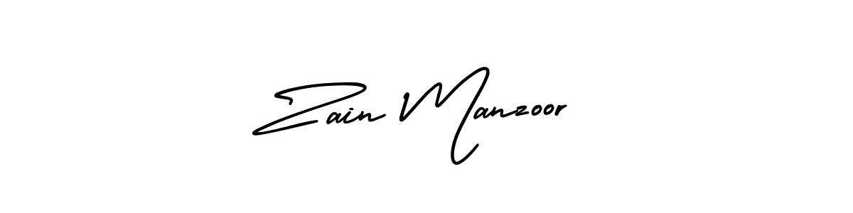 How to make Zain Manzoor name signature. Use AmerikaSignatureDemo-Regular style for creating short signs online. This is the latest handwritten sign. Zain Manzoor signature style 3 images and pictures png