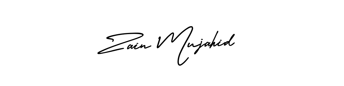 if you are searching for the best signature style for your name Zain Mujahid. so please give up your signature search. here we have designed multiple signature styles  using AmerikaSignatureDemo-Regular. Zain Mujahid signature style 3 images and pictures png
