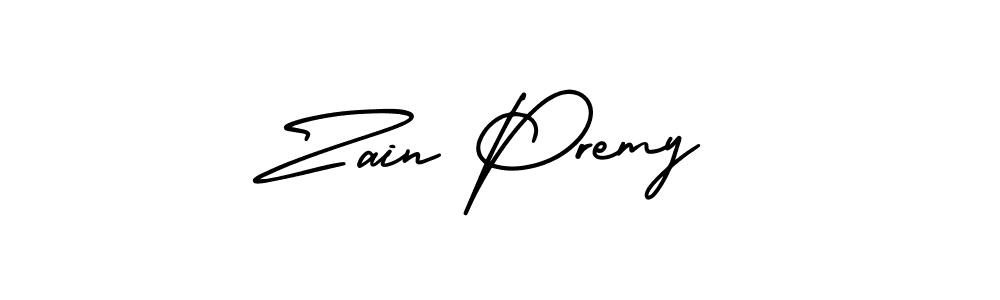 How to make Zain Premy signature? AmerikaSignatureDemo-Regular is a professional autograph style. Create handwritten signature for Zain Premy name. Zain Premy signature style 3 images and pictures png