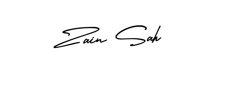 The best way (AmerikaSignatureDemo-Regular) to make a short signature is to pick only two or three words in your name. The name Zain Sah include a total of six letters. For converting this name. Zain Sah signature style 3 images and pictures png