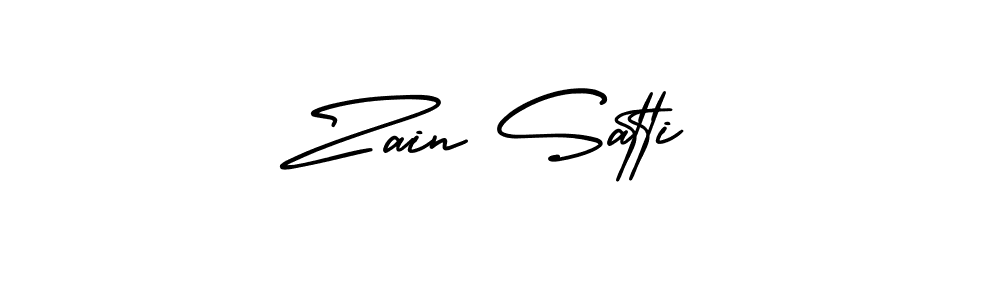 This is the best signature style for the Zain Satti name. Also you like these signature font (AmerikaSignatureDemo-Regular). Mix name signature. Zain Satti signature style 3 images and pictures png