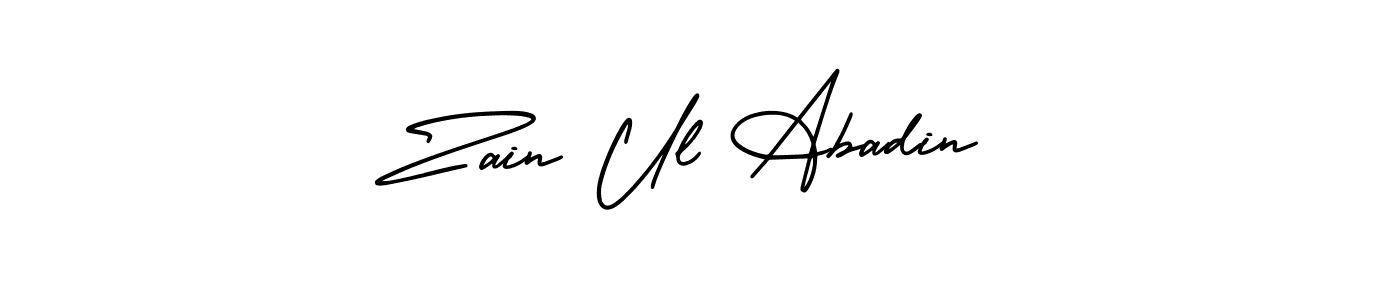 How to make Zain Ul Abadin name signature. Use AmerikaSignatureDemo-Regular style for creating short signs online. This is the latest handwritten sign. Zain Ul Abadin signature style 3 images and pictures png