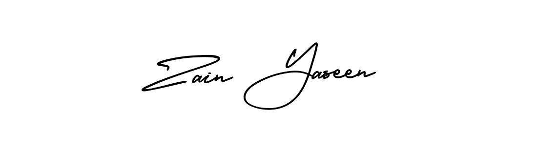 if you are searching for the best signature style for your name Zain Yaseen. so please give up your signature search. here we have designed multiple signature styles  using AmerikaSignatureDemo-Regular. Zain Yaseen signature style 3 images and pictures png