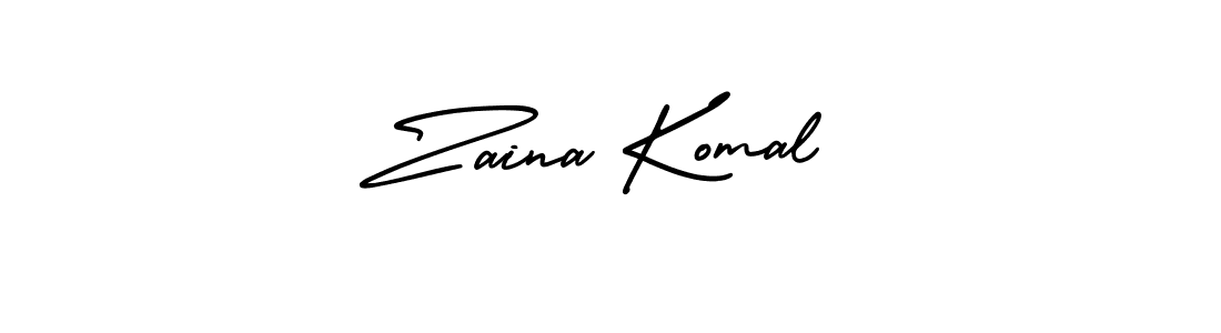 Use a signature maker to create a handwritten signature online. With this signature software, you can design (AmerikaSignatureDemo-Regular) your own signature for name Zaina Komal. Zaina Komal signature style 3 images and pictures png