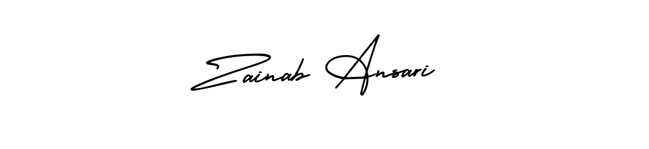 How to make Zainab Ansari signature? AmerikaSignatureDemo-Regular is a professional autograph style. Create handwritten signature for Zainab Ansari name. Zainab Ansari signature style 3 images and pictures png