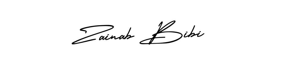 Make a beautiful signature design for name Zainab Bibi. With this signature (AmerikaSignatureDemo-Regular) style, you can create a handwritten signature for free. Zainab Bibi signature style 3 images and pictures png