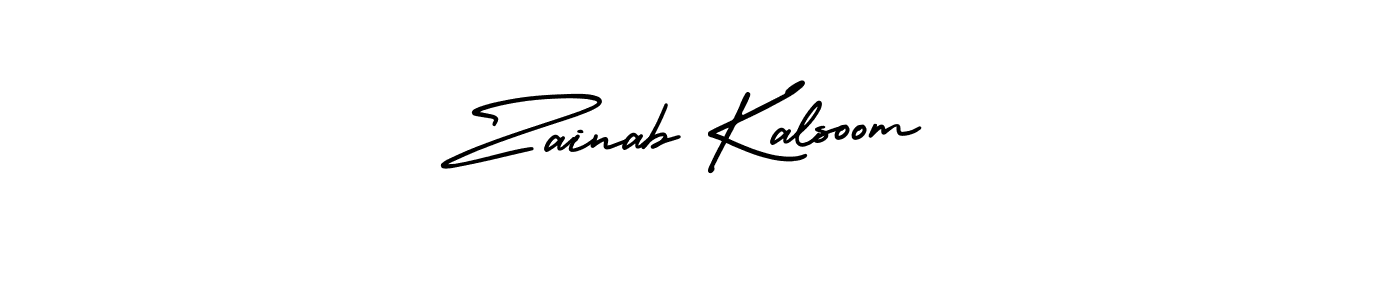 Zainab Kalsoom stylish signature style. Best Handwritten Sign (AmerikaSignatureDemo-Regular) for my name. Handwritten Signature Collection Ideas for my name Zainab Kalsoom. Zainab Kalsoom signature style 3 images and pictures png