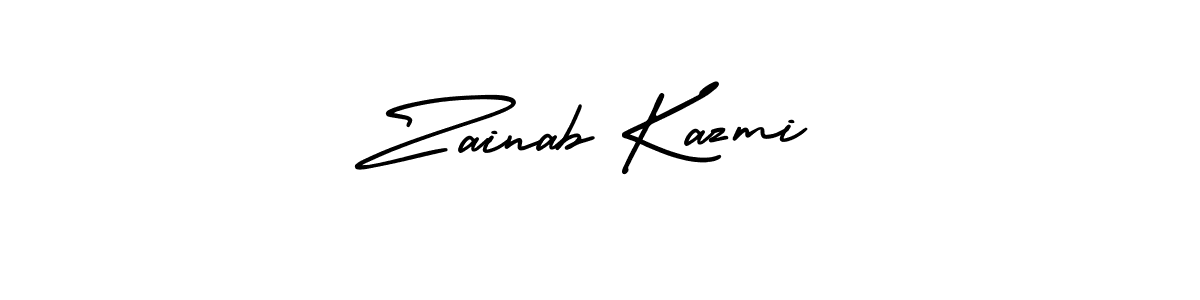 Design your own signature with our free online signature maker. With this signature software, you can create a handwritten (AmerikaSignatureDemo-Regular) signature for name Zainab Kazmi. Zainab Kazmi signature style 3 images and pictures png
