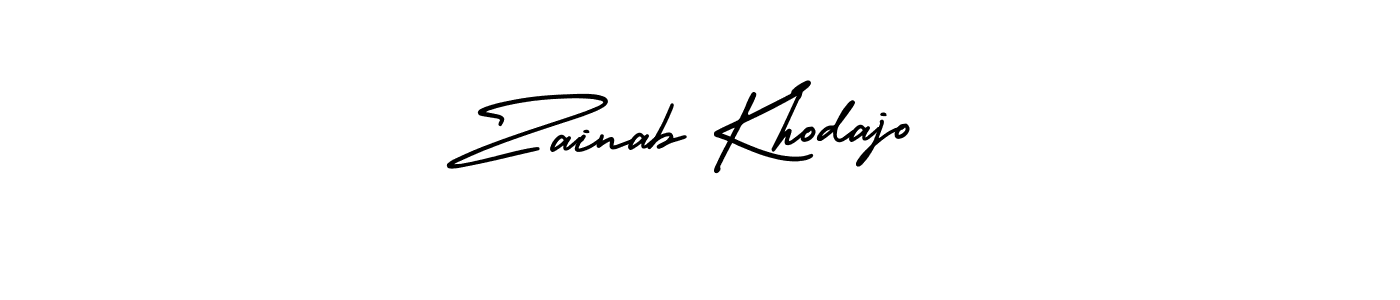 How to make Zainab Khodajo signature? AmerikaSignatureDemo-Regular is a professional autograph style. Create handwritten signature for Zainab Khodajo name. Zainab Khodajo signature style 3 images and pictures png