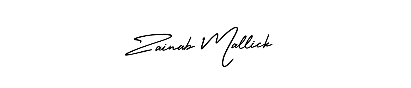 AmerikaSignatureDemo-Regular is a professional signature style that is perfect for those who want to add a touch of class to their signature. It is also a great choice for those who want to make their signature more unique. Get Zainab Mallick name to fancy signature for free. Zainab Mallick signature style 3 images and pictures png