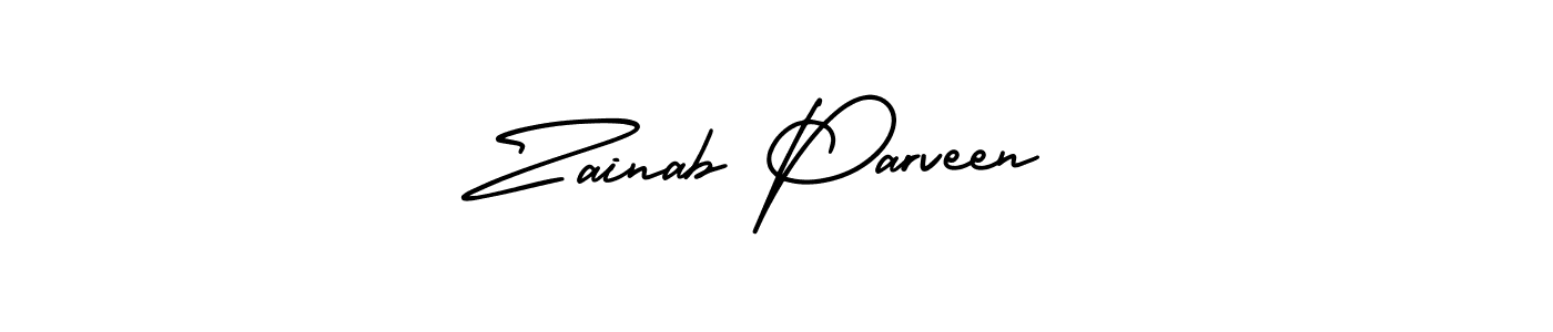 Make a beautiful signature design for name Zainab Parveen. Use this online signature maker to create a handwritten signature for free. Zainab Parveen signature style 3 images and pictures png