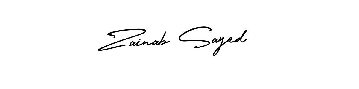 How to make Zainab Sayed signature? AmerikaSignatureDemo-Regular is a professional autograph style. Create handwritten signature for Zainab Sayed name. Zainab Sayed signature style 3 images and pictures png