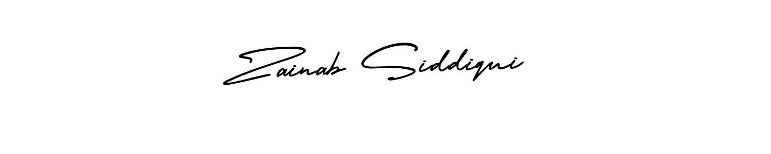 Make a beautiful signature design for name Zainab Siddiqui. With this signature (AmerikaSignatureDemo-Regular) style, you can create a handwritten signature for free. Zainab Siddiqui signature style 3 images and pictures png